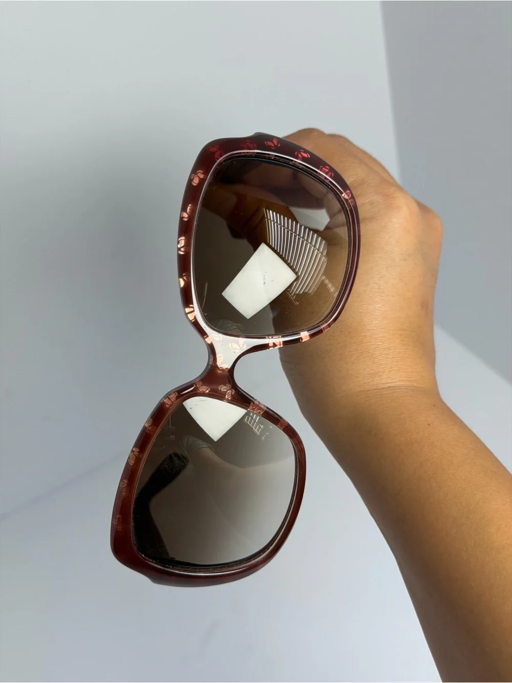 Bottega Veneta BV156/S UVD 02 Butterfly Print Brown Gradient Sunglasses